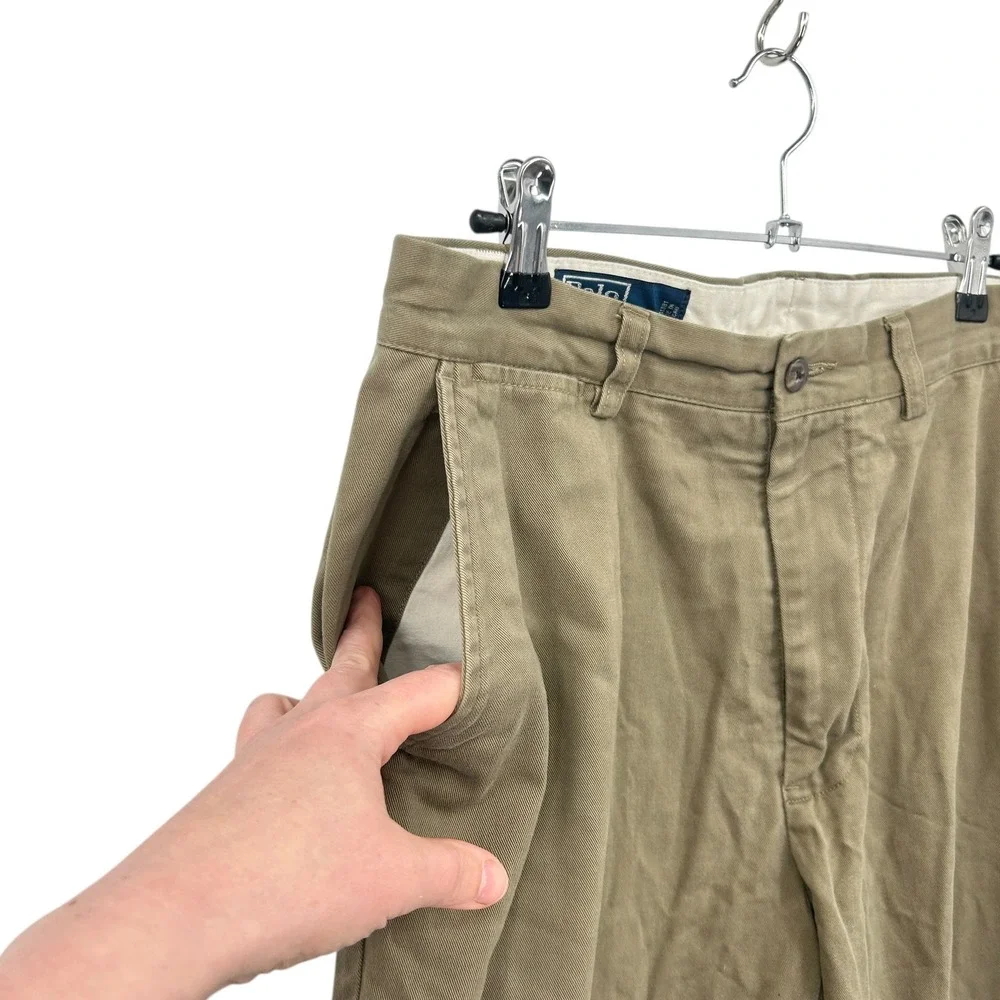 Polo Ralph‎ Lauren Chino Pants 32x30 Olive Khaki Straight Leg Classic Minimalist